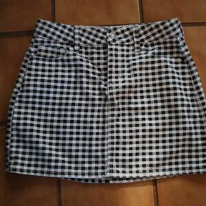 PacSun Los Angeles Woman's Mini Skirt Checkered Blk Wht Small